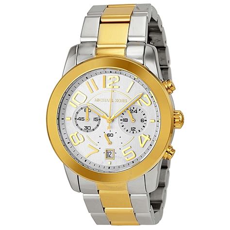 Michael Kors Mercer Chronograph Silver Dial Ladies Watch 